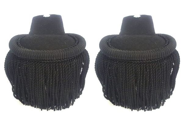 Black Silk Shoulder Epaulettes with Fringe Marching Band Epaulette Board – A Timeless Uniform Accessory